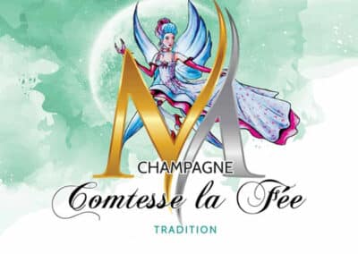 étiquette bouteille de champagne Magnum tradition comtesse la fée tradition